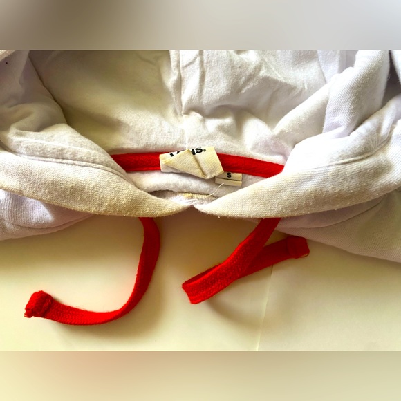 Vans Cropped Red Checker Logo Hoodie White Size S - Picture 12 of 12